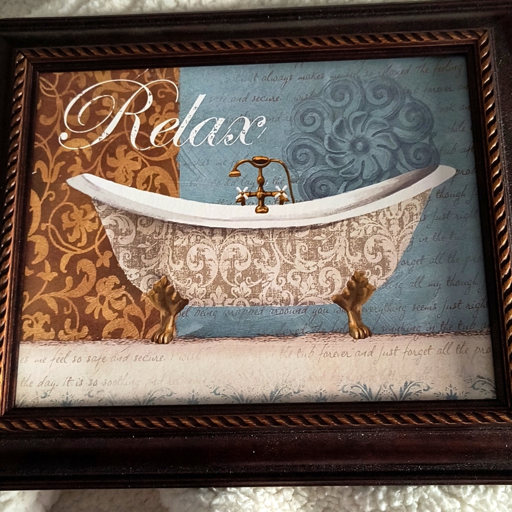 Wall Art - Framed Bathroom Print - 13" x 11"